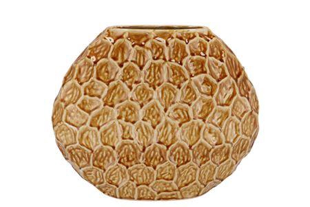 <h4>Inga Jada Brown Oval Vase Active Glaze Struct 32x1</h4>