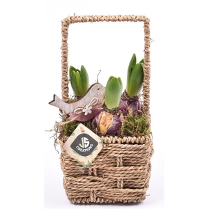 Touw mand vierkant 12,5x12,5cm