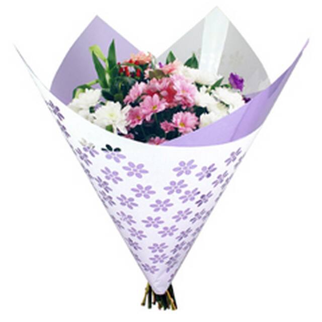 <h4>Sheet 80x90cm OPP50 Clear Flowers lilac</h4>