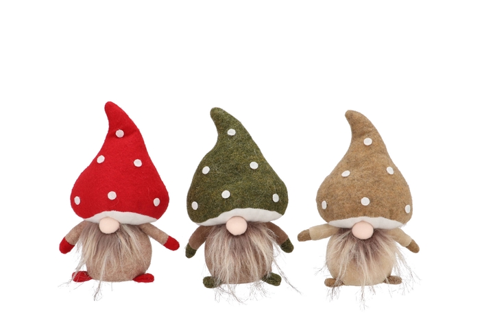 Gnome Mushroom Ass 14x9x20cm