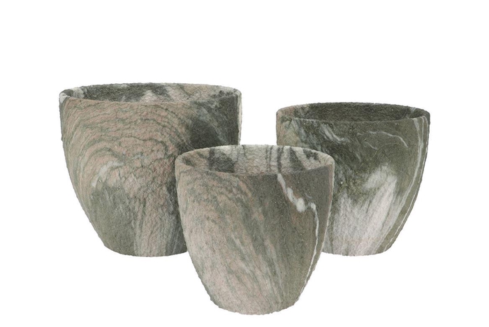 <h4>Monty Green Pot Rough S/3 25x21/21x18/16x15cm</h4>