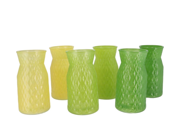 <h4>Diamond Green Mix Vase Ass 12x20cm Nm</h4>