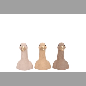 Easter Duck Head Natural Brown Mix Ass 9x10x14cm Nm