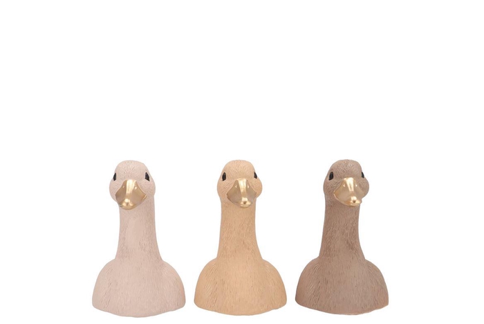 <h4>Easter Duck Head Natural Brown Mix Ass 9x10x14cm Nm</h4>
