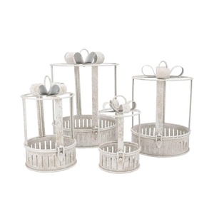 Kaya White Deco Bow S/4 25x34/20x30/15x26/12x21cm
