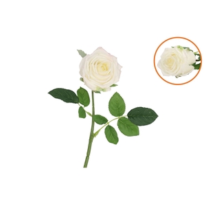 Silk Rose White Real Touch 43cm