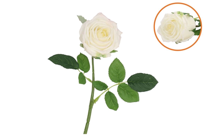 <h4>Silk Rose White Real Touch 43cm</h4>