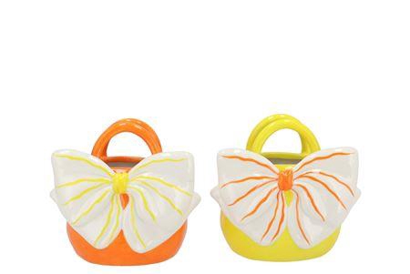 <h4>Yfke Dutch Orange/yellow Vase Bag Bow Ass 18x14x17</h4>