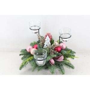 arr5 Kerst PL - Glas schaal pastel 3wax standaard