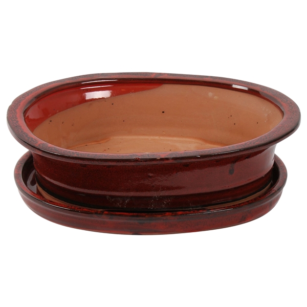 <h4>Bonsai accesoires Potset with saucer Ø30cm Red</h4>