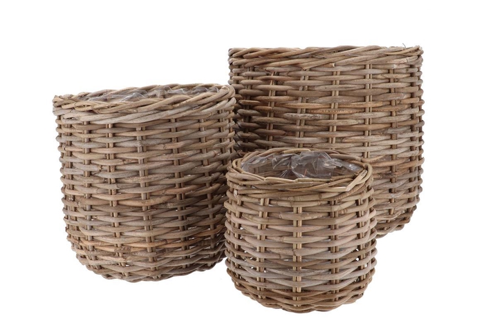<h4>Rattan Kuboo Cauldron Natural S/3 25x23/35x33/44x40cm</h4>