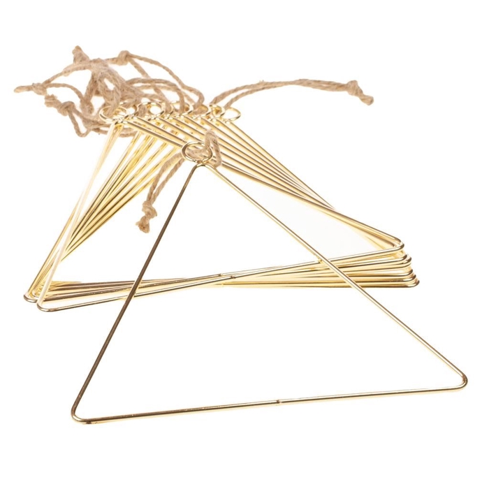 <h4>Triangle 20cm metal small 10pc gold</h4>