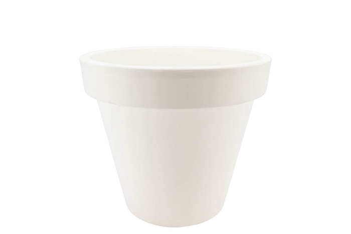 <h4>Plastic White Pot Wide Edge 25cm</h4>