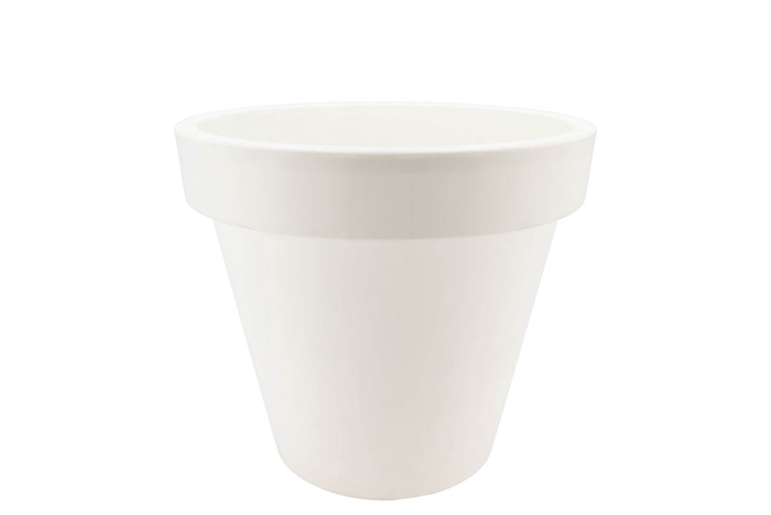 <h4>Plastique Blanc Pot Bord Large 25cm</h4>