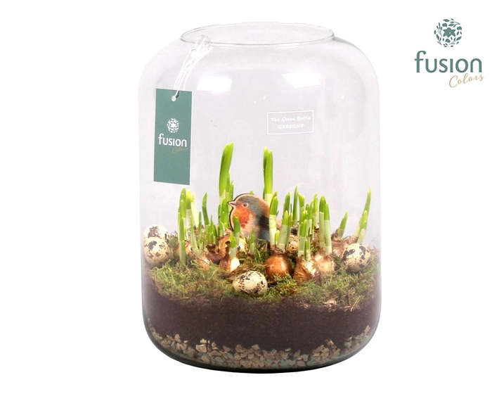 <h4>Green Bottle Isabella XLarge Pasen met Narcissen</h4>