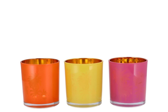 <h4>Hilly Dutch Orange Mix T-light Glass Ass 9x10cm</h4>