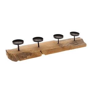 Candleholder 4 Teak Panja L68W15H10