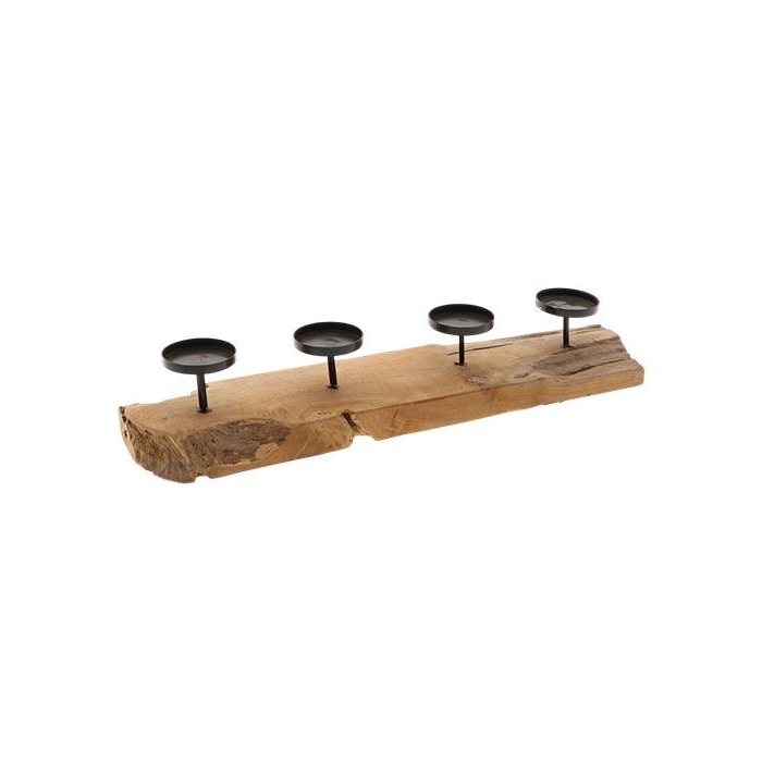 <h4>Candleholder 4 Teak Panja L68W15H10</h4>