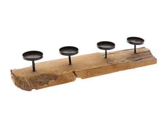 Candleholder 4 Teak Panja L68W15H10