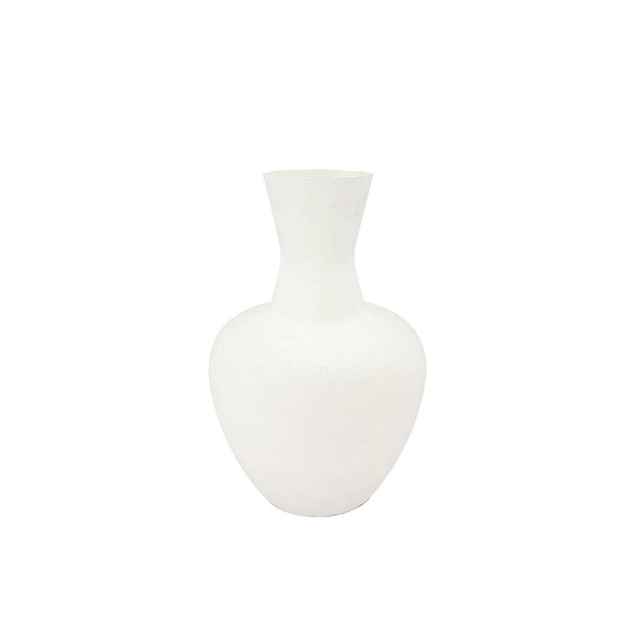 <h4>Fiore White Vase Textured Iron 33x33x50cm Nm</h4>