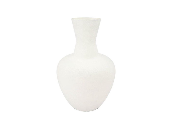 Fiore White Vase Textured Iron 33x33x50cm Nm