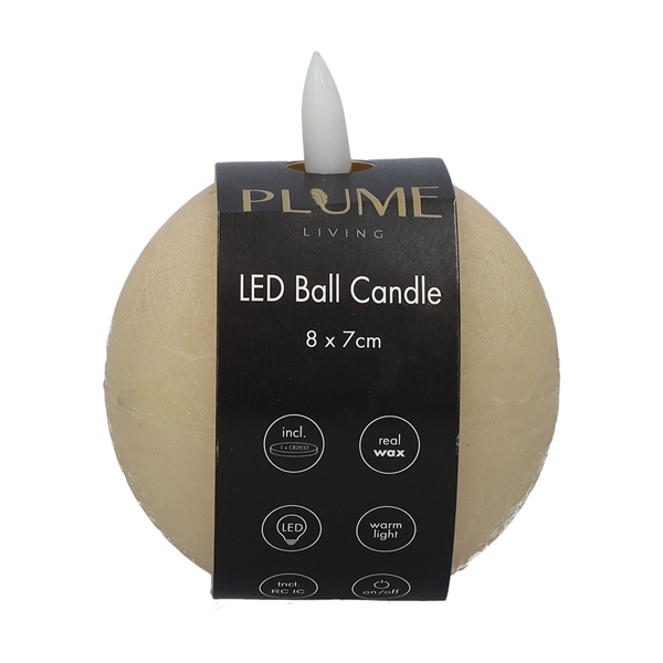 <h4>Ball LED candle Lumina1 RC d8xh7 beige</h4>