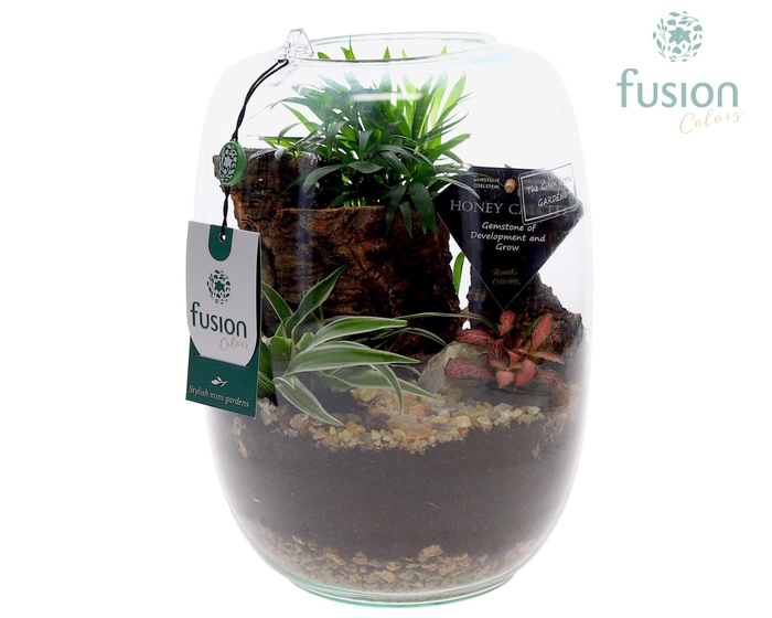 <h4>Green Bottle Isabella Large Edelstenen met arrangement</h4>