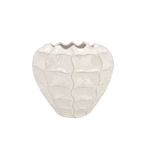 Lima White Vase Carve 27x27x23cm