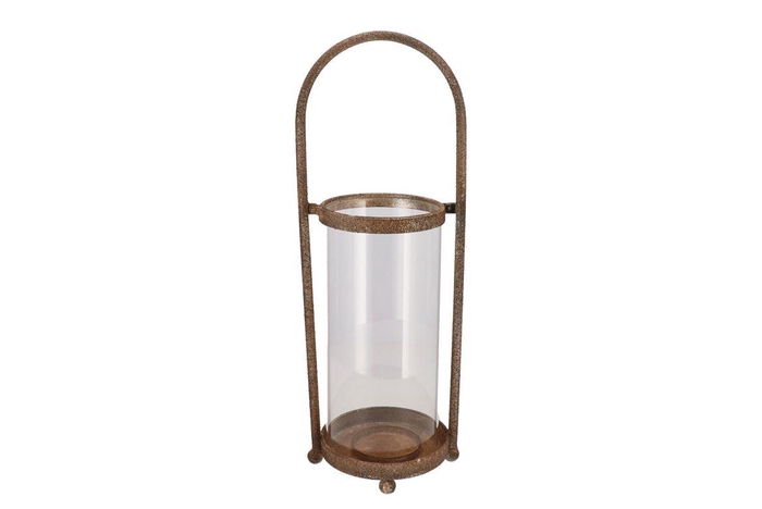 Kaya Bronze Candle Holder Glass Metal 18x16x49cm