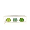 Polly Fresh Green Mix Metal Rack 3 Glass Ass 35x11x13cm