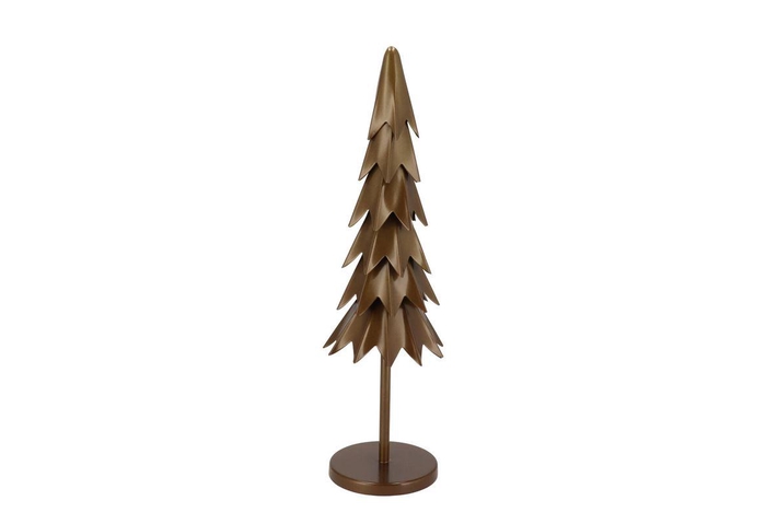 Hawley Gold X-mas Tree On Stand Deco 10x10x40cm