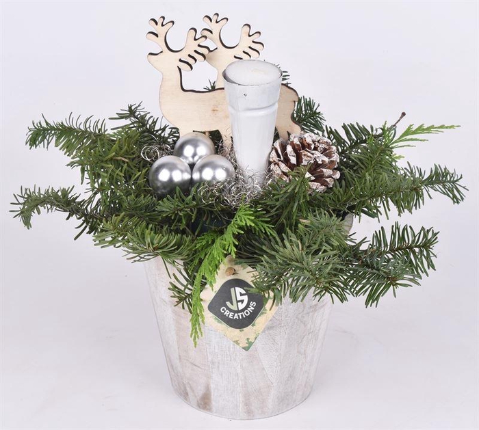 Hout pot naturel 15.5 cm dia