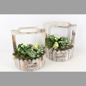 arr2 TD - Hout planter half rond - wit