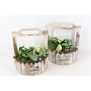 arr2 TD - Hout planter half rond - wit