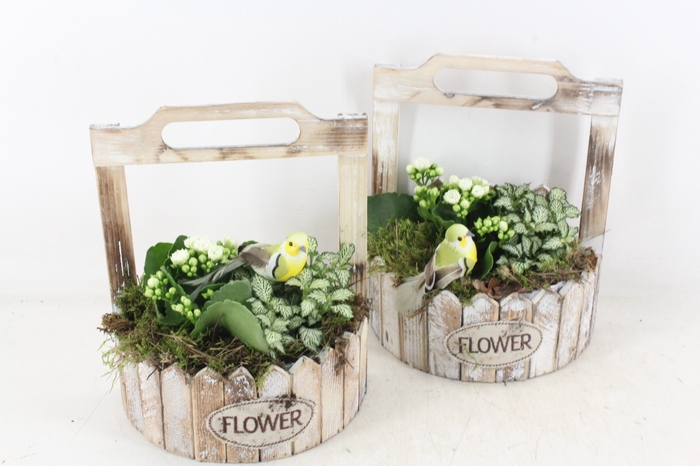 arr2 TD - Hout planter half rond - wit