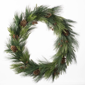 AF Wreath Pine Cone D76cm Gree