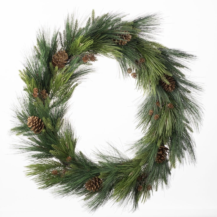 AF Wreath Pine Cone D76cm Gree