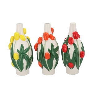 Isa Dutch Orange/yellow/red Vase Neck Tulip Ass 15x15x30cm