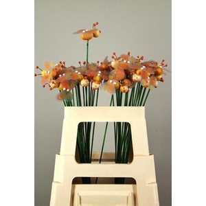 Stick Bee Wood Orange 6cm