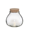 Glas LED pot d15*14cm incl.batt