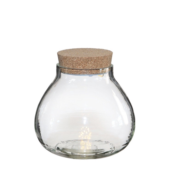 <h4>Glass LED pot d15*14cm batt.incl.</h4>