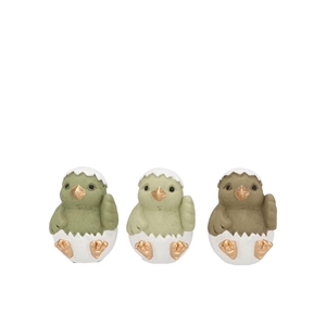 Easter Birds Egg Summer Green Mix Ass 9x9x12cm Nm