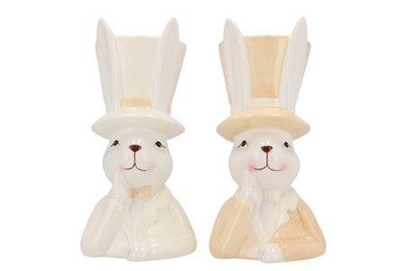 <h4>Easter Ceramic Natural Brown Mix Bunny Hat Ass 12x</h4>