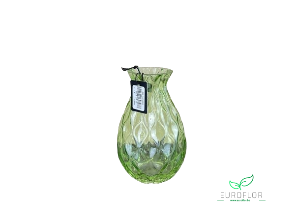 GLASS VASE GREEN 20,5*12*H12