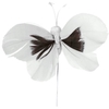 Pick Butterfly 6x10cm+12cm wire 48pcs white
