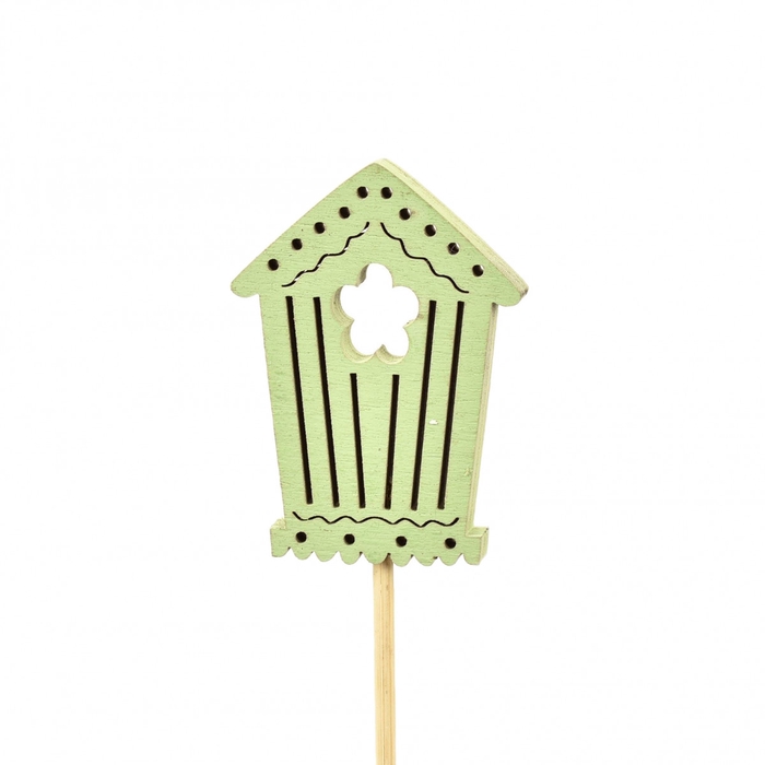 <h4>Bijsteker 20cm Huis hout 7cm</h4>