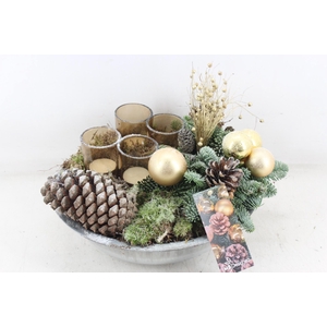 arr5 Kerst MB - Zink bol schaal gold 4licht