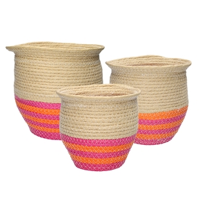DF06-730243300 - Set/3 Basket Amina d23xh23 fuchsia/orange
