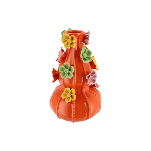 Flower Orange Vase Bubbels 17x26cm Nm