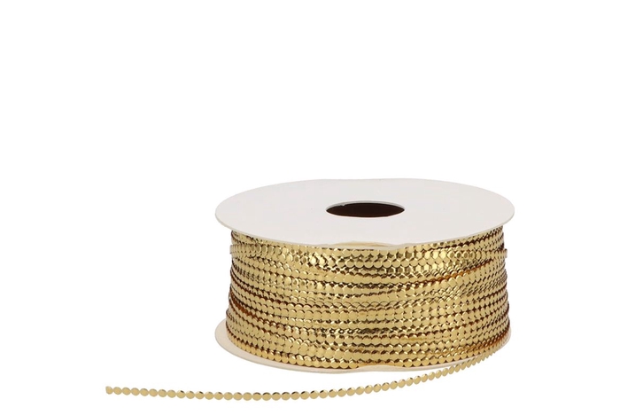 <h4>Ruban Circlé Cord (nr.51) Doré 50mx3mm</h4>